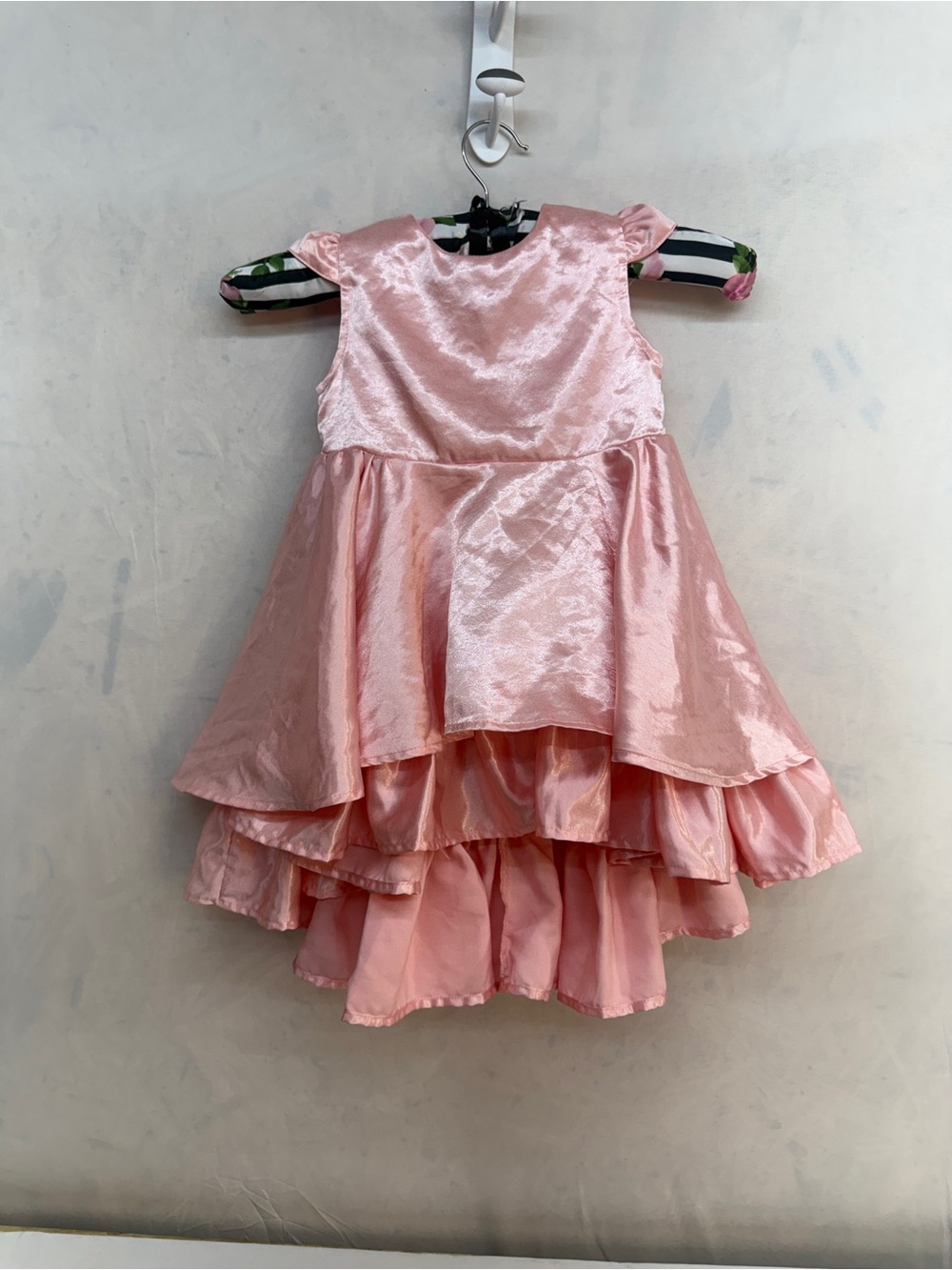 Girls' Shimmery Pink Tiered Formal Dress